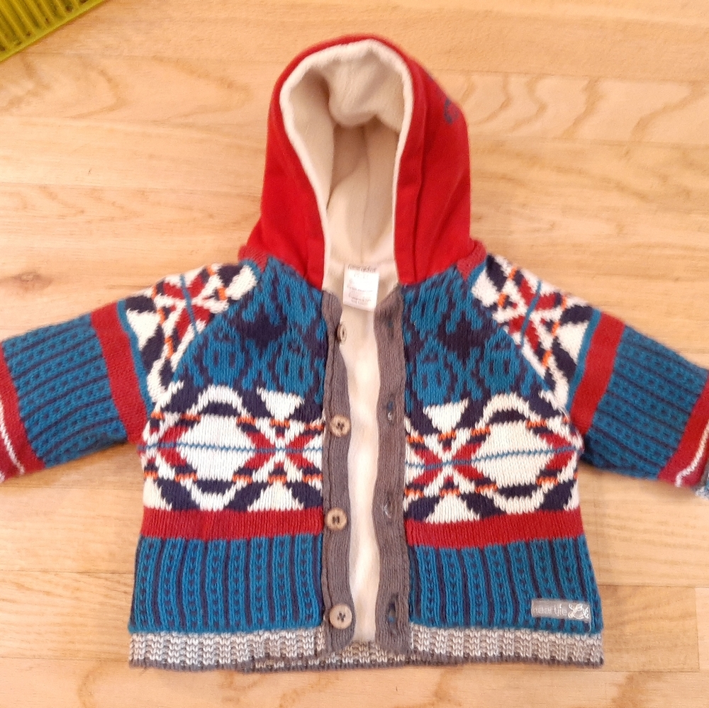Naartjie kids cable knit sweater hoodie 3-6 month